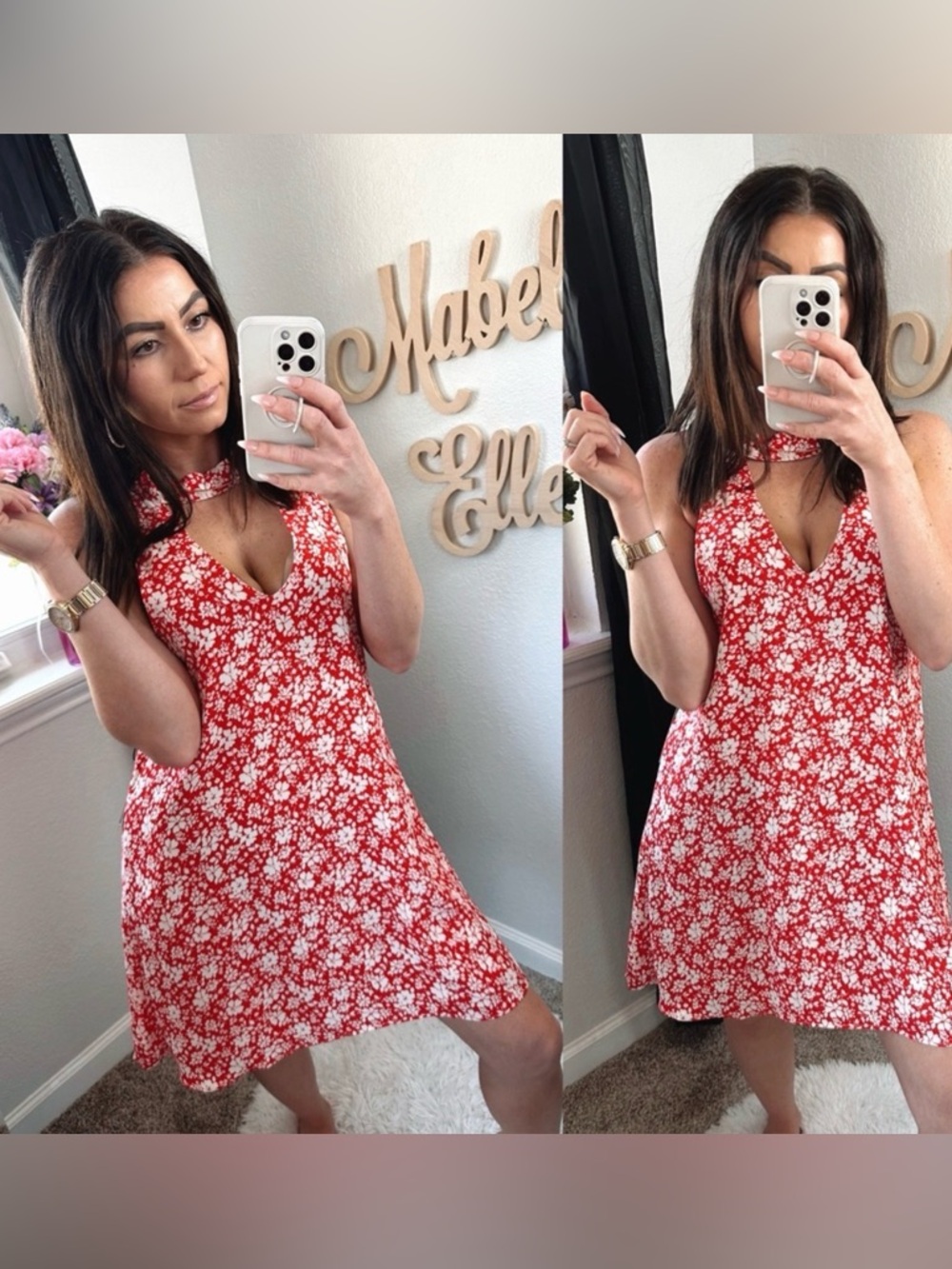 Lulus Orange White Mini Sleeveless Dress